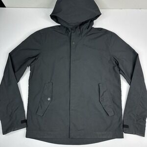 Everlane‎ Mens ReNew All-Weather Rain Coat Black Hooded XS Jacket